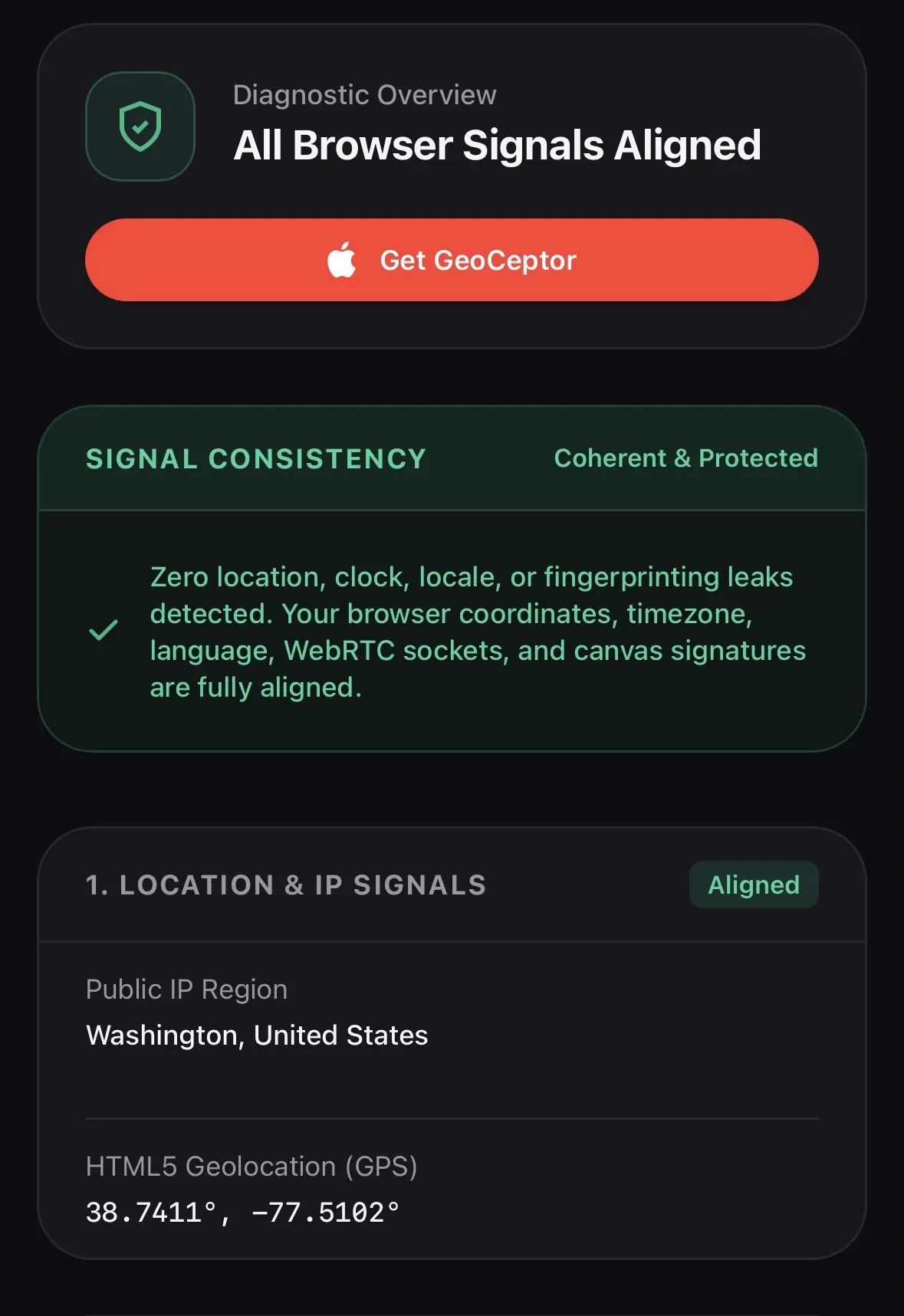 GeoCeptor Clean Signal Overview